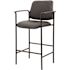 BOSS Office Products Black Vinyl Fixed Counter Height Chair with Arms