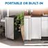 15 in. 90 Can Built-In Outdoor Cooler Fridge with Auto-Closing Door and Easy Glide Casters Weatherproof Stainless Steel