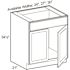 Arlington Vesper White Plywood Shaker Assembled Vanity Sink Base Kitchen Cabinet Sft Cls 27 in W x 21 in D x 34.5 in H
