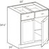 Arlington Vesper White Plywood Shaker Stock Assembled Base Kitchen Cabinet Soft Close 33 in W x 24 in D x 34.5 in H