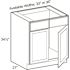 Arlington Veiled Gray Plywood Shaker Assembled Vanity Sink Base Kitchen Cabinet Sft Cls 33 in W x 21 in D x 34.5 in H