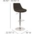 Carnegy Avenue 44.5 in. Black Fabric Adjustable Bar Stool