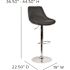 Carnegy Avenue 44.5 in. Gray Vinyl Adjustable Bar Stool