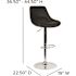 Carnegy Avenue 44.5 in. Black Vinyl Adjustable Bar Stool