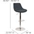 Carnegy Avenue 44.5 in. Blue Fabric Adjustable Bar Stool