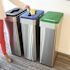 HLS COMMERCIAL 21 Gal. Stainless Steel Recycle, Compost, and Trash Bins Set with Closing Lids and Odor Filters