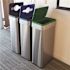 HLS COMMERCIAL 21 Gal. Stainless Steel Recycle, Compost, and Trash Bins Set with Closing Lids and Odor Filters
