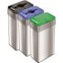 HLS COMMERCIAL 21 Gal. Stainless Steel Recycle, Compost, and Trash Bins Set with Closing Lids and Odor Filters