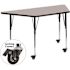 Carnegy Avenue Wren Gray 29 in. W x 57 in. L Trapezoid HP Laminate Activity Table - Standard Height Adjustable Legs