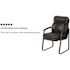 Black Isla Leather Soft Executive Side Reception Chair with Padded Arms and Sled Base, Modern Upholstered Side Chair