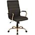 Flash Furniture Whitney High Back Faux Leather Swivel Ergonomic Office Chair in Black/Gold Frame with Arms
