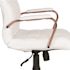 Flash Furniture Whitney High Back Faux Leather Swivel Ergonomic Office Chair in White/Rose Gold Frame with Arms