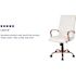 Flash Furniture Whitney High Back Faux Leather Swivel Ergonomic Office Chair in White/Rose Gold Frame with Arms