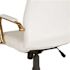 Flash Furniture Whitney High Back Faux Leather Swivel Ergonomic Office Chair in White/Gold Frame with Arms