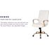 Flash Furniture Whitney High Back Faux Leather Swivel Ergonomic Office Chair in White/Gold Frame with Arms