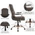 Flash Furniture Whitney High Back Faux Leather Swivel Ergonomic Office Chair in Black/Rose Gold Frame with Arms