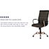 Flash Furniture Whitney High Back Faux Leather Swivel Ergonomic Office Chair in Black/Rose Gold Frame with Arms