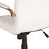 Flash Furniture Whitney Faux Leather Mid-Back Gold Frame Ergonomic Executive Swivel Office Chair in White with Arms