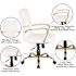 Flash Furniture Whitney Faux Leather Mid-Back Gold Frame Ergonomic Executive Swivel Office Chair in White with Arms