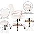 Flash Furniture Whitney Mid-Back Faux Leather Swivel Ergonomic Office Chair in White/Rose Gold Frame with Arms