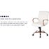 Flash Furniture Whitney Mid-Back Faux Leather Swivel Ergonomic Office Chair in White/Rose Gold Frame with Arms