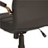 Flash Furniture Whitney Mid-Back Faux Leather Swivel Ergonomic Executive Office Chair in Black/Gold Frame with Arms