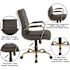 Flash Furniture Whitney Mid-Back Faux Leather Swivel Ergonomic Executive Office Chair in Black/Gold Frame with Arms