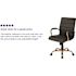 Flash Furniture Whitney Mid-Back Faux Leather Swivel Ergonomic Executive Office Chair in Black/Gold Frame with Arms