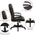 Flash Furniture Jessica Faux Leather High Back Ergonomic Executive Chair in Black Faux Leather with Arms