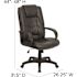 Flash Furniture Jessica Faux Leather High Back Ergonomic Executive Chair in Black Faux Leather with Arms