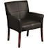Black Taylor Leather Soft Upholstered Executive Side Reception Chair,Ergonomic Lobby Chair with Cushions and Padded Arms