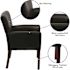 Black Taylor Leather Soft Upholstered Executive Side Reception Chair,Ergonomic Lobby Chair with Cushions and Padded Arms