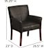 Black Taylor Leather Soft Upholstered Executive Side Reception Chair,Ergonomic Lobby Chair with Cushions and Padded Arms