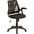 Carnegy Avenue Sam Mid-Back Designer Mesh Swivel Ergonomic Office Chair in Black with Open Arms
