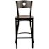 Carnegy Avenue 29 in. Walnut Wood Seat/Black Metal Frame Bar Stool