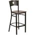 Carnegy Avenue 29 in. Walnut Wood Seat/Black Metal Frame Bar Stool