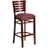 Carnegy Avenue 31.5 in. Burgundy Vinyl Seat/Mahogany Wood Frame Bar Stool