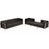 Carnegy Avenue Hercules 4-Piece Black Leather Living Room Set Sofa and Lounge Chair with Ganging Clips