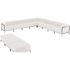 Hercules Imagination 12-Pieces Melrose White Living Room Set LeatherSoft Sectional and Ottoman Set with Ganging Clips