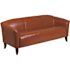 Hercules Imperial 72.8 in. with Square Arms Faux Leather Rectangular 4-Seater Bridgewater Sofa in Cognac Brown