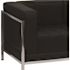 Carnegy Avenue Hercules Trinity 79" Square Arms Faux Leather 4-Seater Sofa in Black