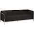 Carnegy Avenue Hercules Trinity 79" Square Arms Faux Leather 4-Seater Sofa in Black