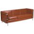 Flash Furniture Cognac 79 in. W Square Arms LeatherSoft Faux Leather Contemporary Straight Reception Sofa in Brown
