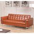 Flash Furniture 81 in. Cognac Faux Leather 4-Seater Bridgewater Sofa with Stainless Steel Frame