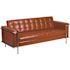 Flash Furniture 81 in. Cognac Faux Leather 4-Seater Bridgewater Sofa with Stainless Steel Frame