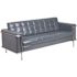 Flash Furniture Hercules Lesley 81 in. Square Arm Faux Leather 4-Seater Bridgewater Sofa in Gray