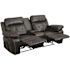 Carnegy Avenue 78 in. Black Faux Leather 2-Seater Bridgewater Sofa with Square Arms