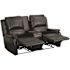 Carnegy Avenue 63 in. Black Faux Leather 2-Seater Bridgewater Sofa with Square Arms