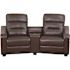 Carnegy Avenue 77 in. Brown Faux Leather 2-Seater Bridgewater Sofa with Square Arms