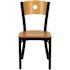 Flash Furniture Natural Wood Back/Natural Wood Seat/Black Metal Frame Wood Dining Chair
